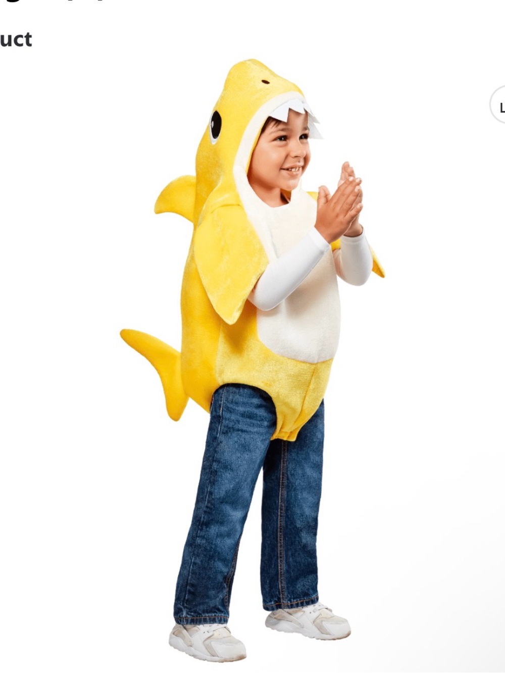 Baby Shark Toddler Pinkfong Costume 3T-4T